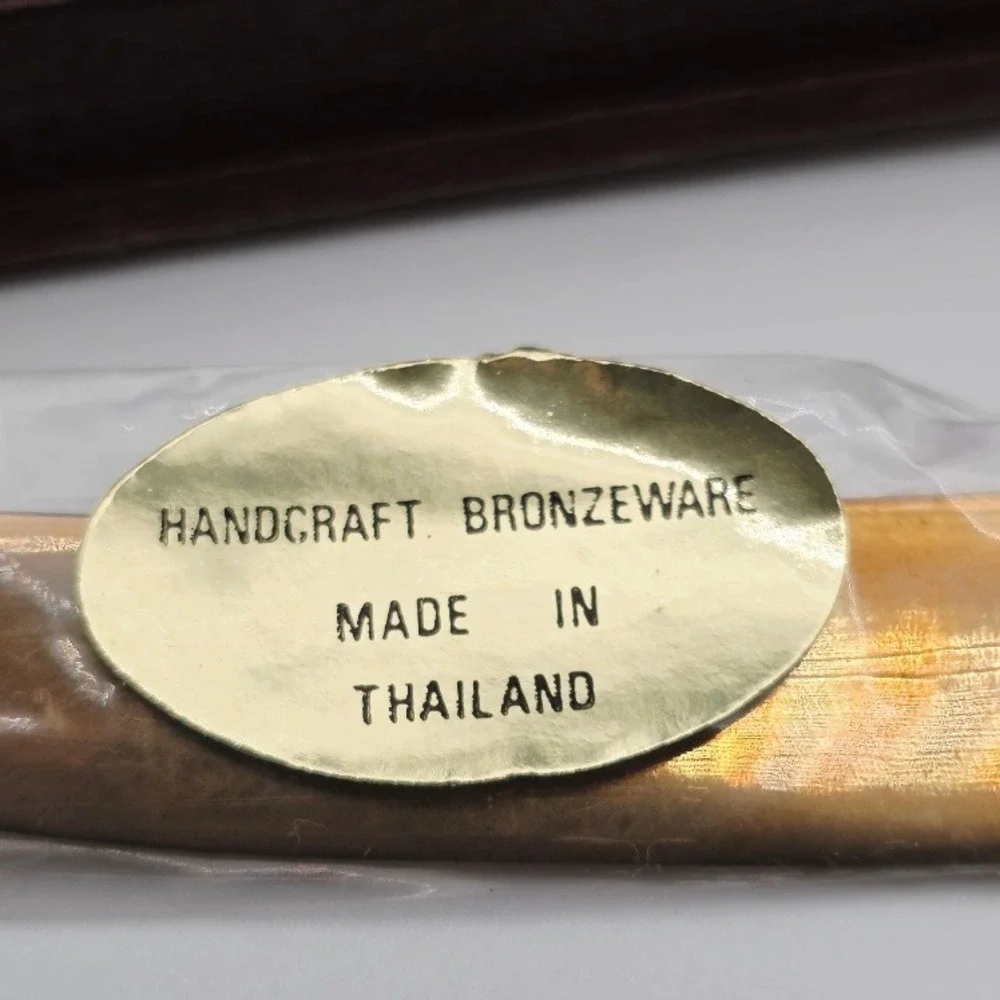 Vintage Thai Bronzeware Mini Knives / Butter Spreader‎ with Box MCM Collectible